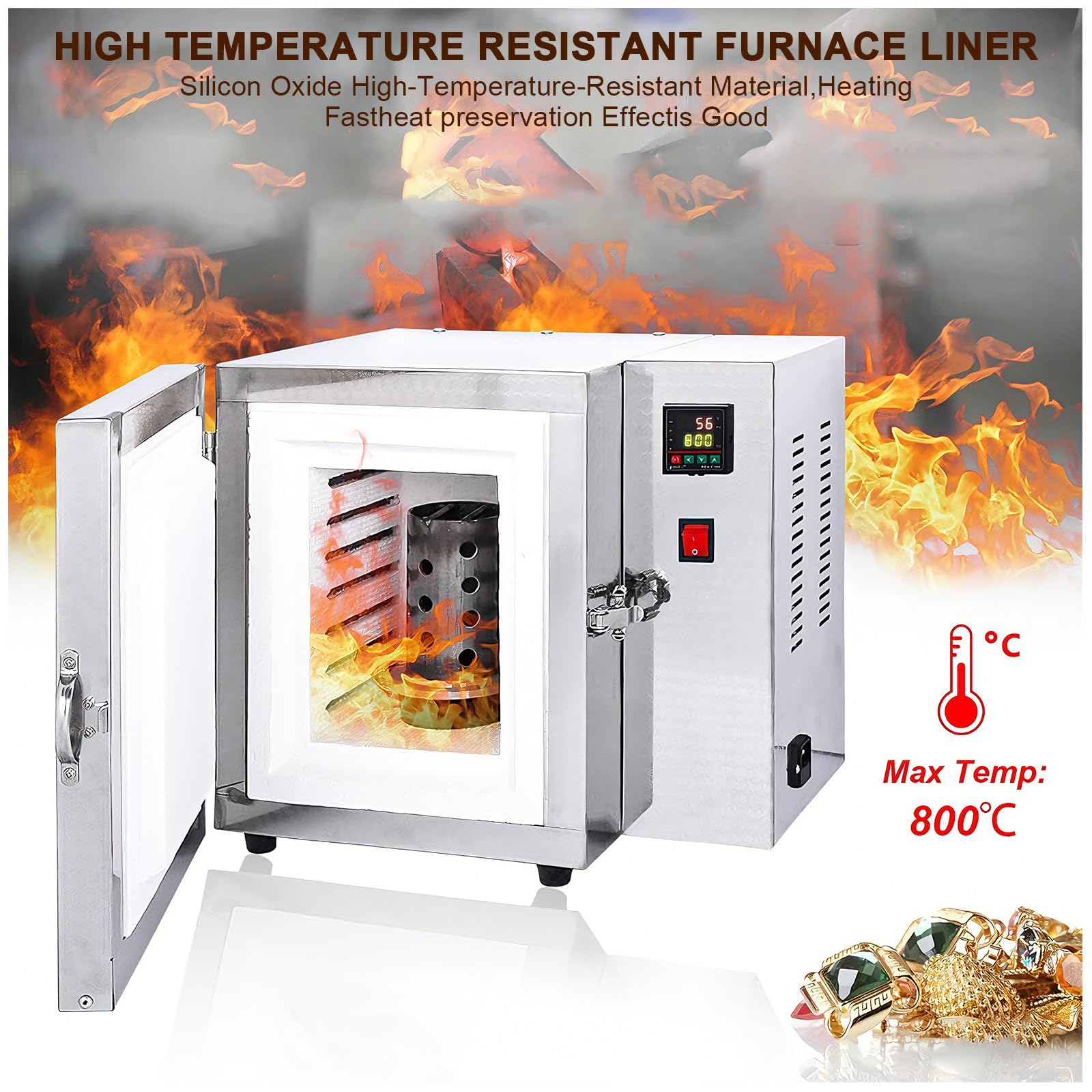 Horno de sobremesa para fundición de Joyas, Horno de mufla eléctrico de Laboratorio para cerámica, Horno de sinterización para el procesamiento de Metales y esmaltado cerámico