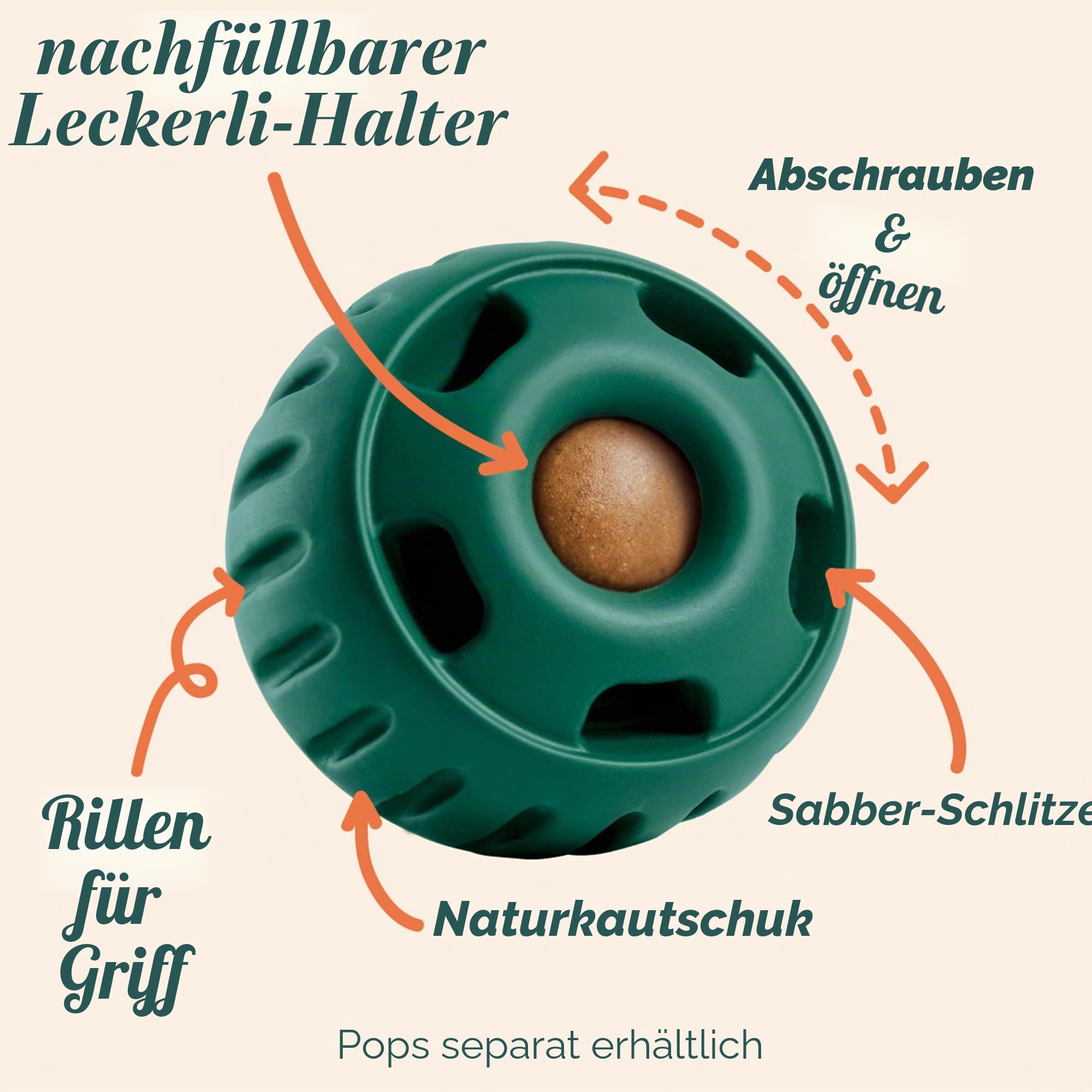 WOOF Pupsicle, XL 34 kg und höher, langlebiges Hundespielzeug, um Ihren Welpen abgelenkt zu halten, sicher für Hunde, leicht zu reinigen, befüllbares Hundespielzeug
