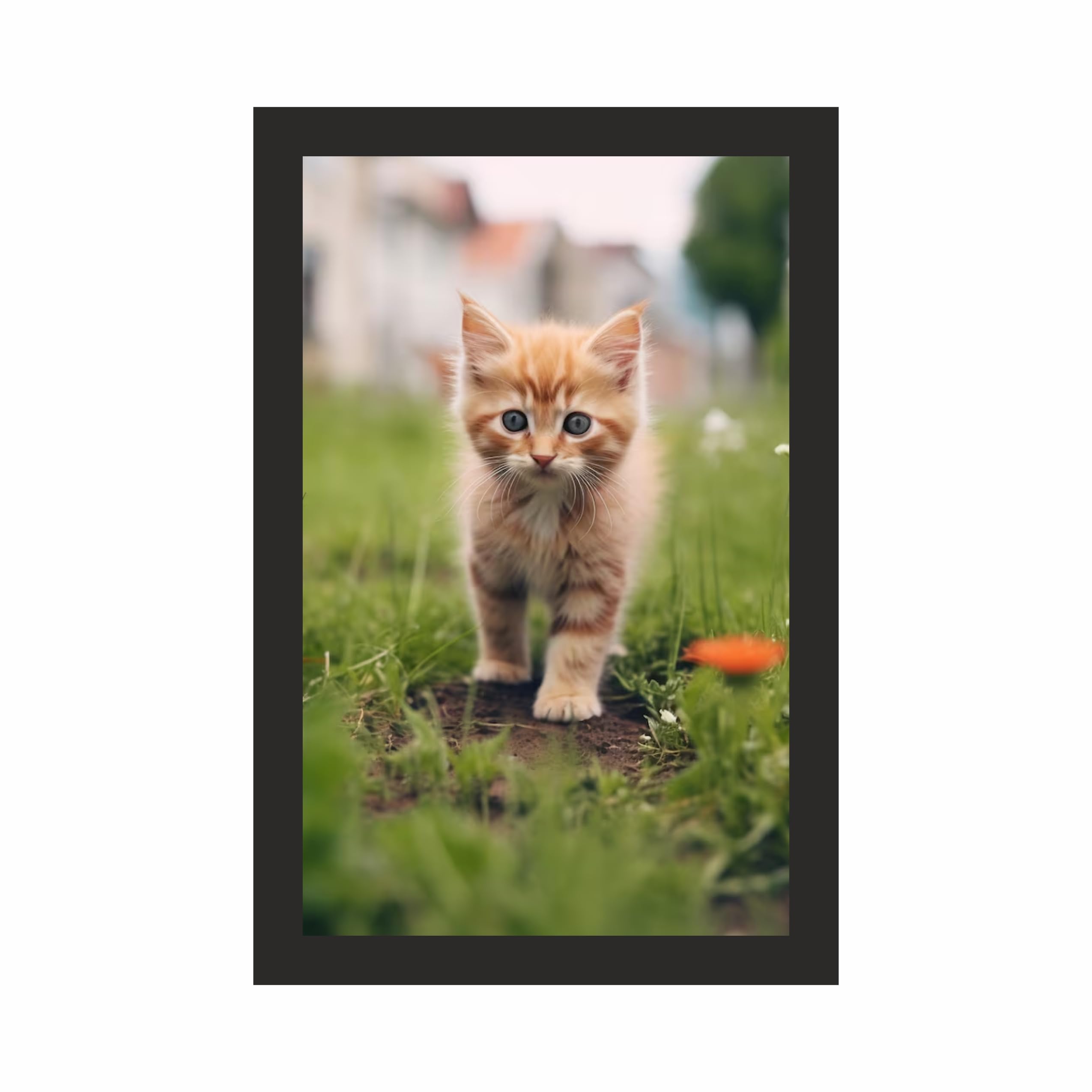 Cute Ginger Kitten Wall Art Frame 12x18 Inch