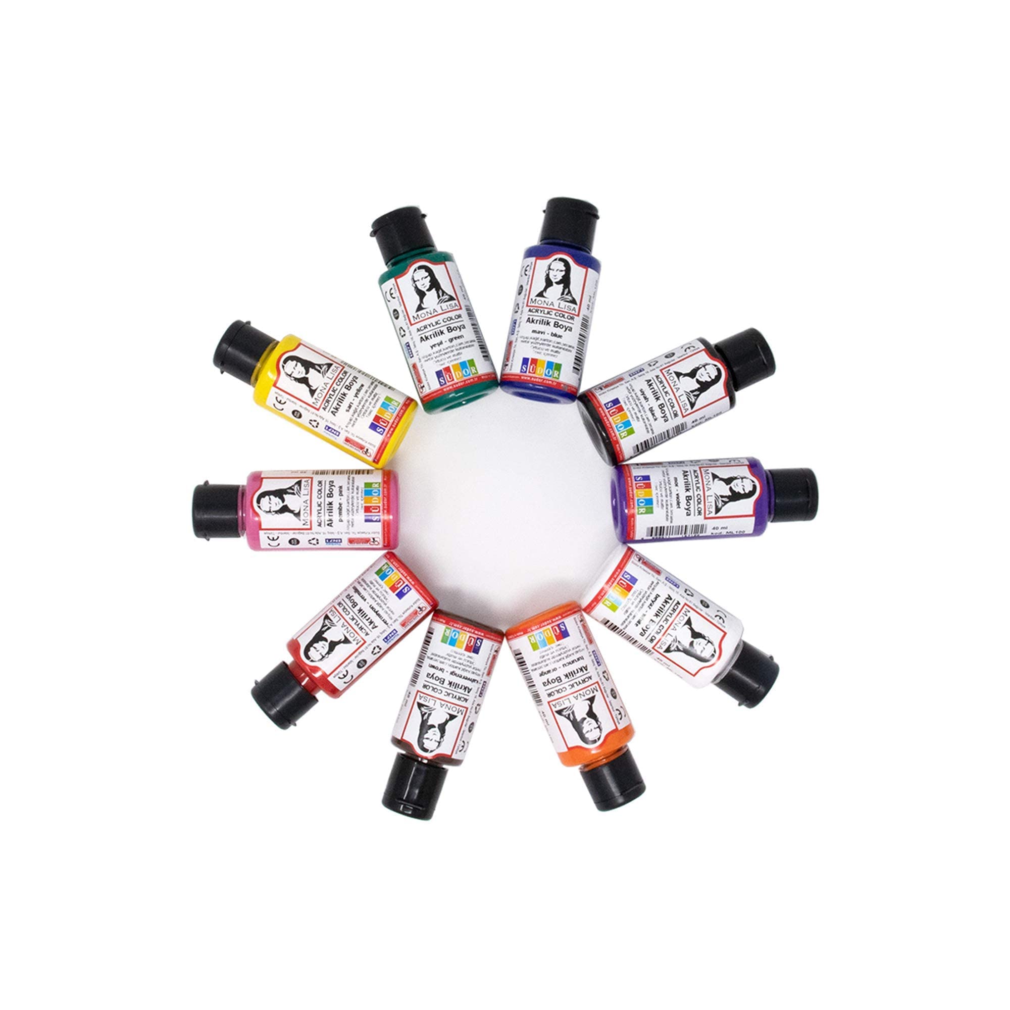 Südor Mona Lisa Akrilik Boya Seti 10 X 40Ml (Fırça Hediyeli)