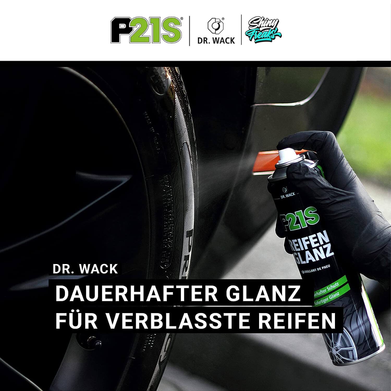 Felgenreiniger Set: Dr. Wack P21S POWER GEL Felgen Reinigung + K2 PRO Felgenbürste + Dr. Wack Felgen-Wachs Versiegelung + Dr. Wack Reifen-Glanz + chemicalworkz Premium Mikrofasertuch 500GSM | 5-teilig
