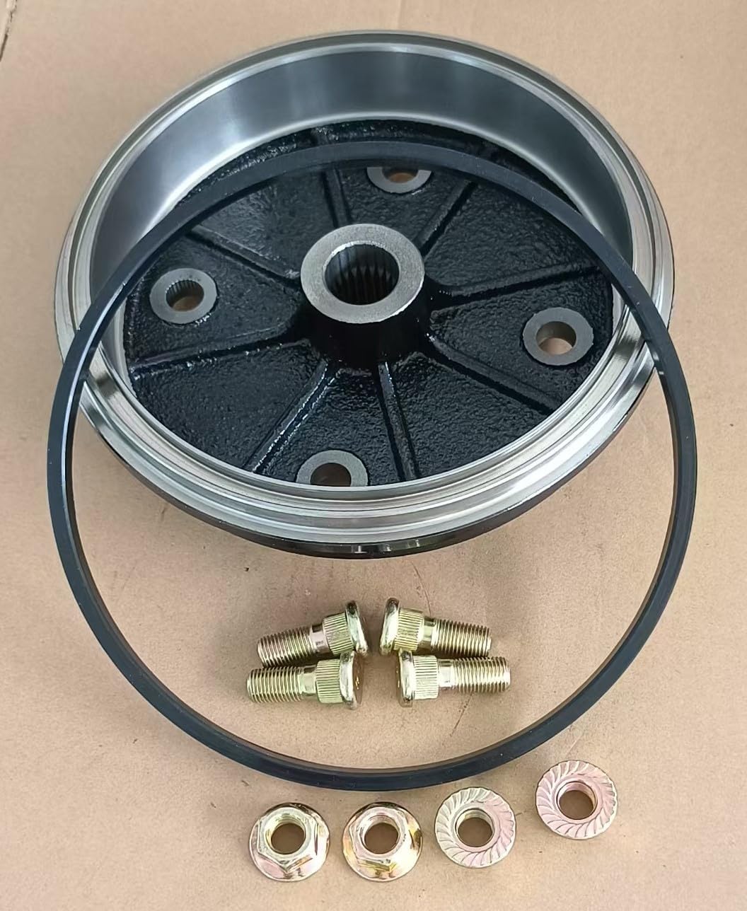 Rear Wheel Axle Brake Drum Hub 41038-1226 with Bolts & Seal Replacement for 1994-2000 Kawasaki Mule 2010 2020 2030 2500 2510 2520 UTV