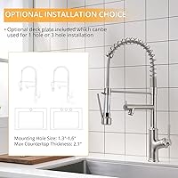 Vista 60 de AIMADI Matte Black Kitchen Faucet,Black and Gold Kitchen Faucet with Pull Down Sprayer Commercial Single Handle Spring Sink Faucets Suitable for