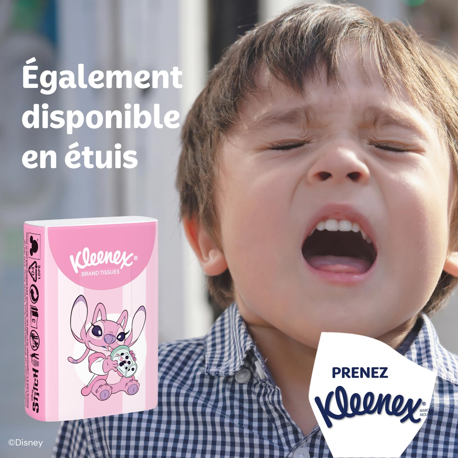 KLEENEX - Mouchoirs boîte cubique Disney (12 boites de 48 mouchoirs) - ludique avec les personnages préférés de vos enfants
