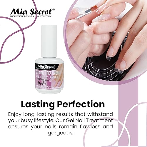 Miniatura 6 de Mia Secret Tratamiento de uñas de gel con vitamina E y calcio, 0.5 onzas líquidas, esmalte de uñas de gel con vitamina E y calcio, gel de reparación