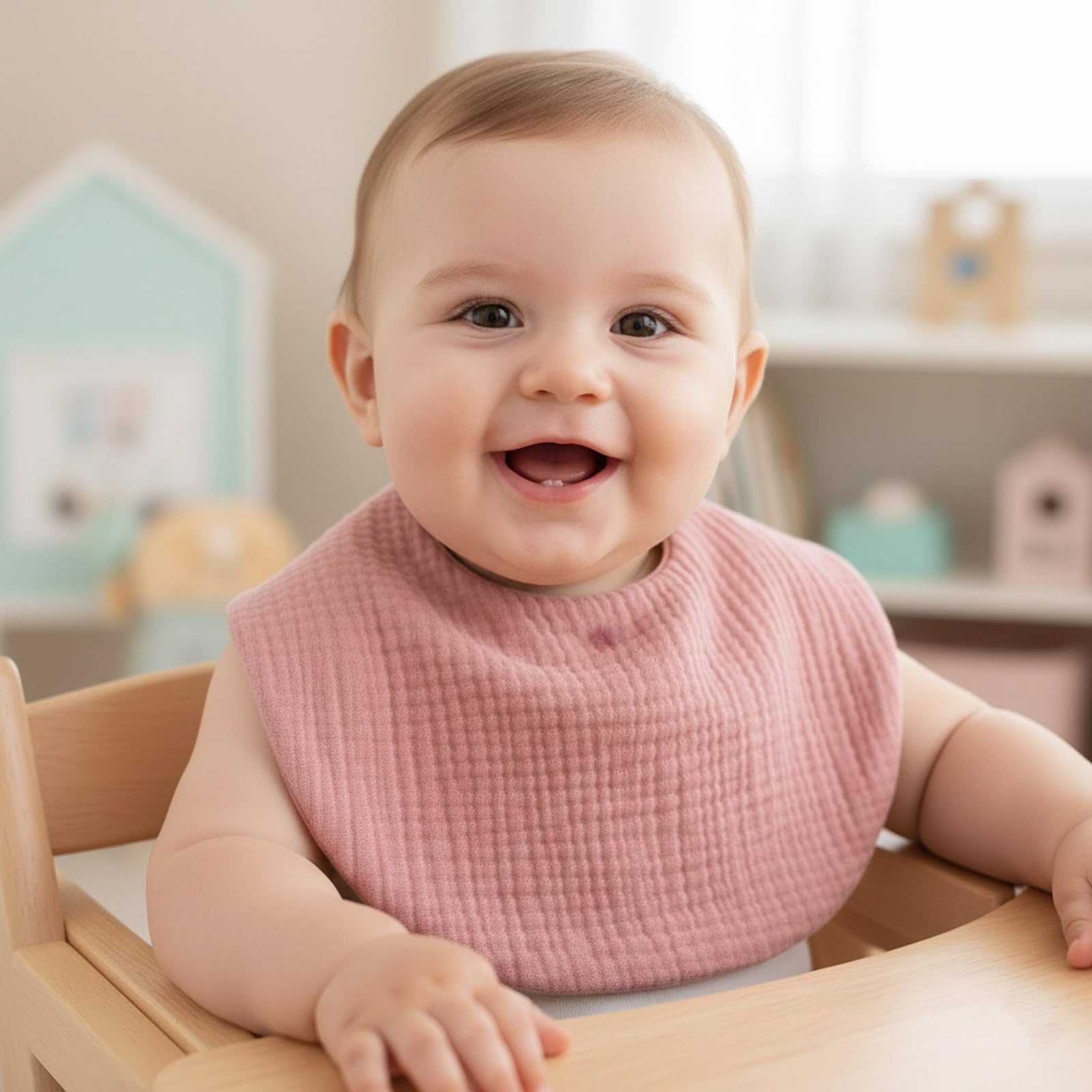 Bavaglino in Cotone per Bambino Asciugamano Saliva 2 Strati Morbido Panno Ruttini Dentizione