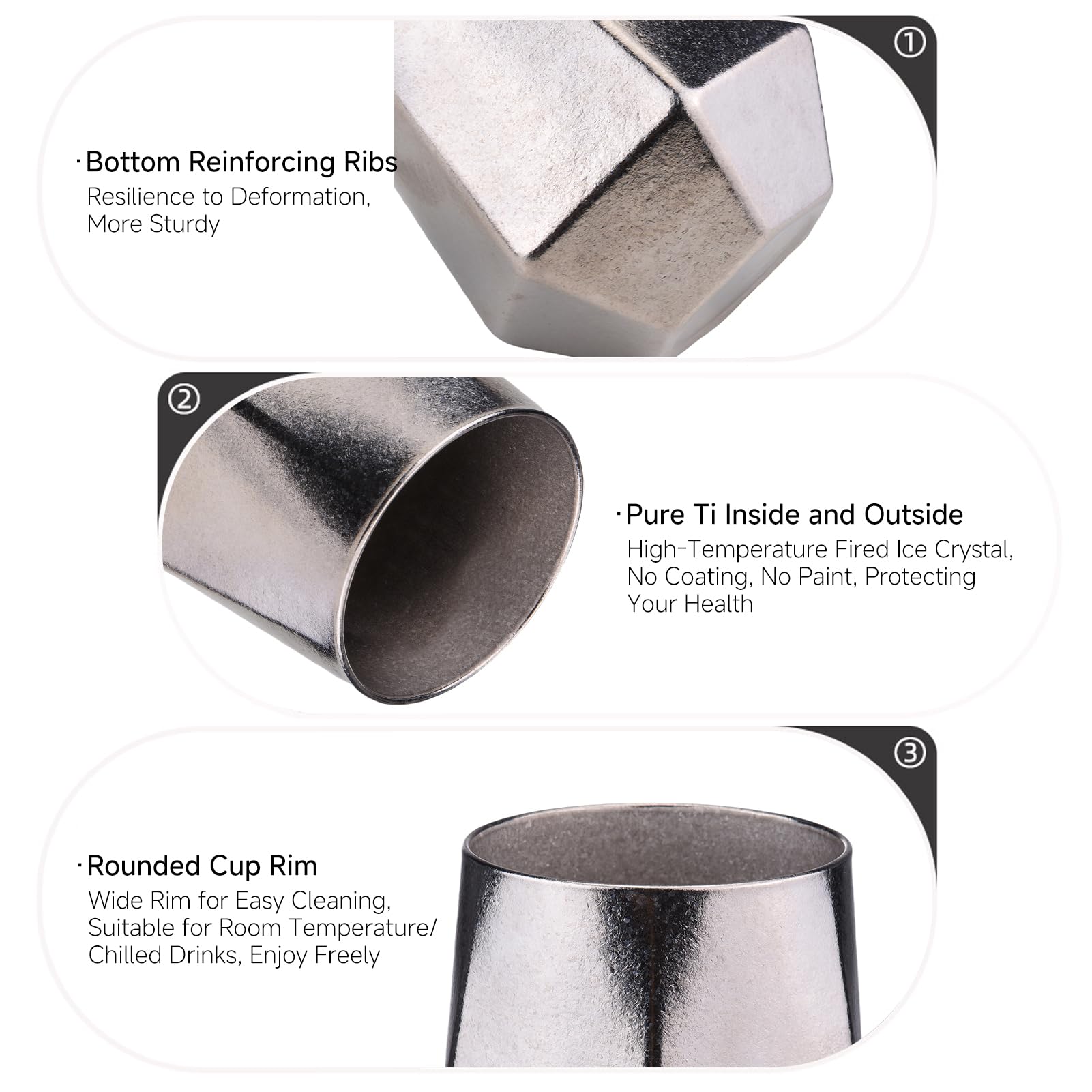 Tazza da caffè da Campeggio in Titanio, Tazza Esagonale con Isolamento Sottovuoto a Doppio Strato da 240 Ml Tazza da Campeggio All'aperto per Viaggi in Campeggio All'aperto con (Fiore di