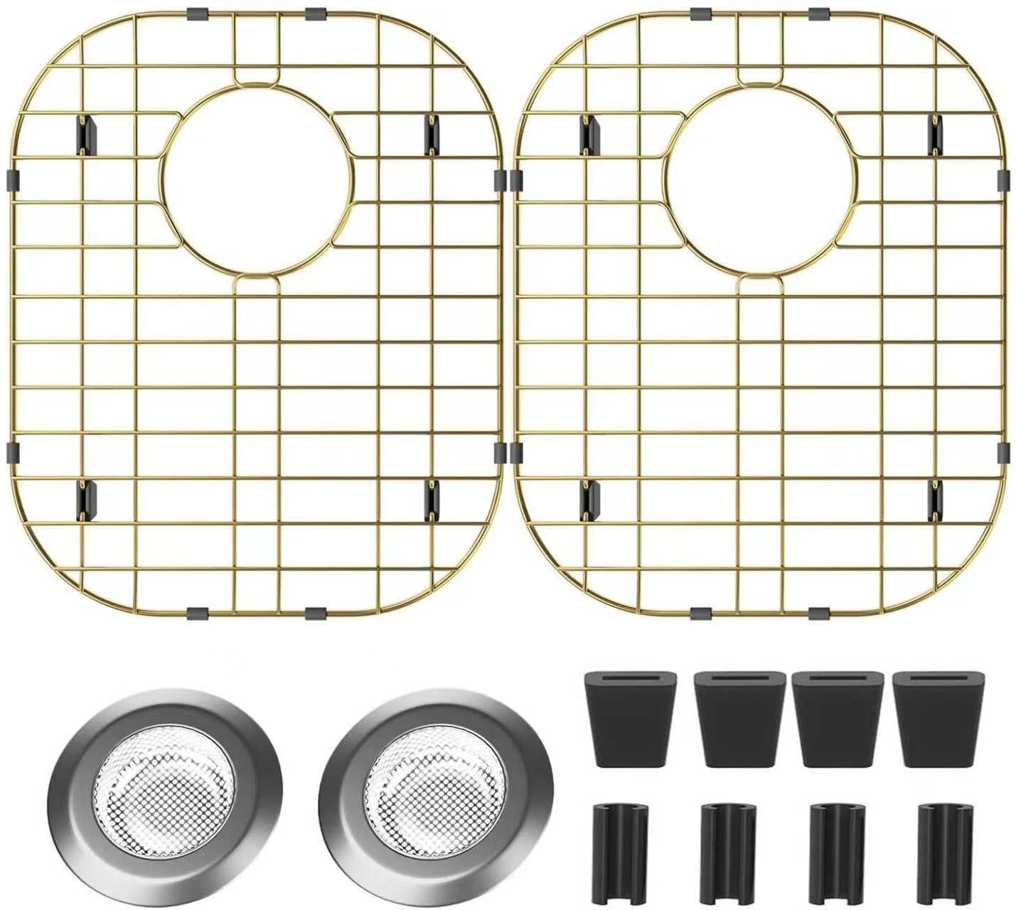 Grilles d'évier dorées en inox avec vidange arrière pour protéger votre cuve
