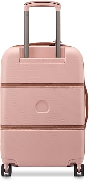 DELSEY PARIS Chatelet Air 2.0 Carry-On Plus Suitcase 20 Inch, Hardside Polycarbonate Luggage, Dual-Density Spinner Wheels, TSA Lock, USB Port, Blush Pink