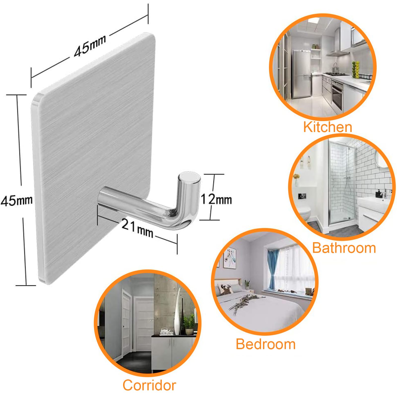 Crochet Adhésif Fort Mural Pour Serviettes,salle De Bains,sans Poinçon, Cuisine,salle De Bains,cintre Pour Vêtements,crochet Green - Bricolage