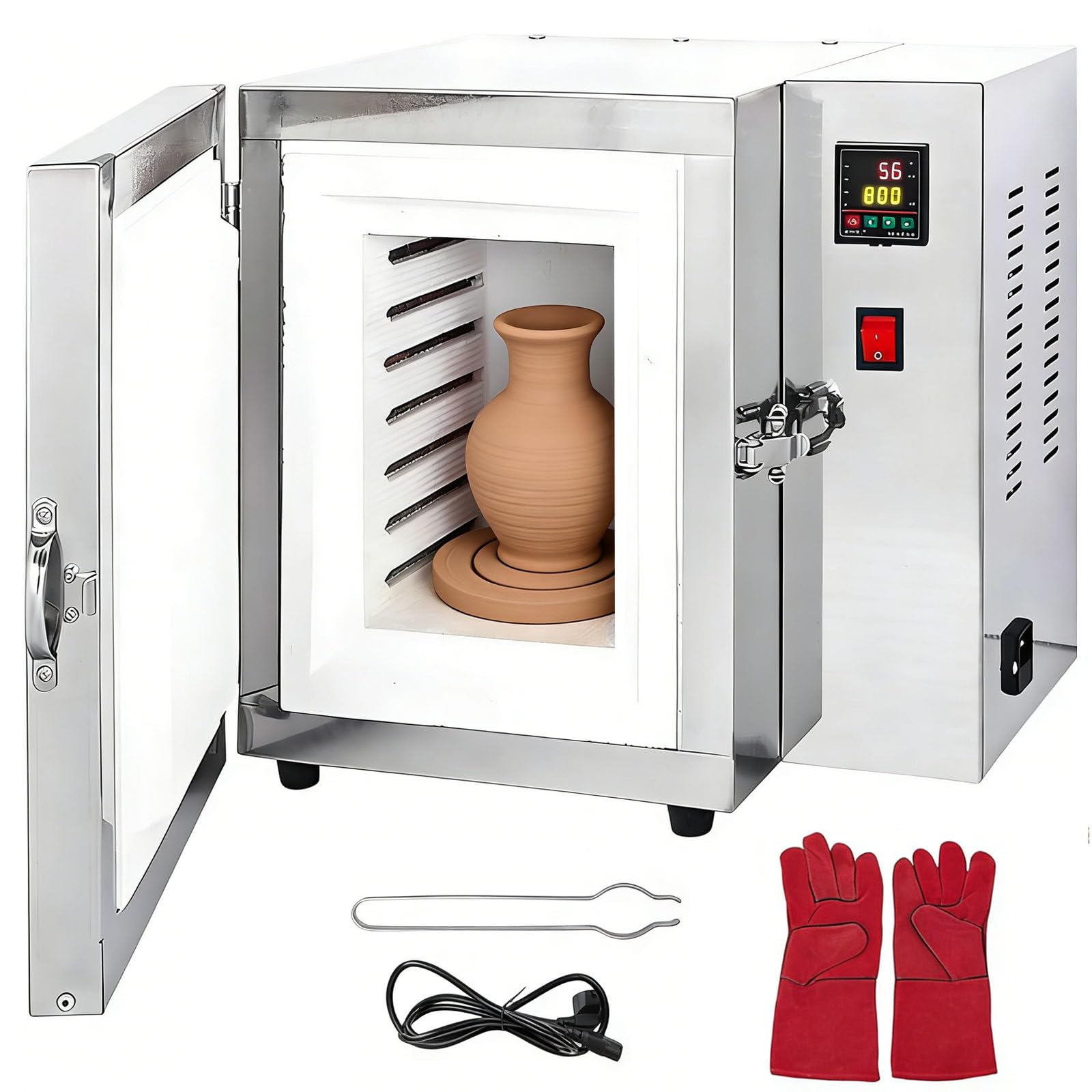 1500-W-Elektro-Ausbrennofen, Elektro-Schmelzofen Für Metalle, 800℃ Brennofen, Geschlossene Labor-Muffelöfen, Geschlossener Hochtemperatur-Laborofen