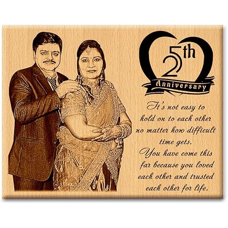 Buy Incredible Gifts India 25th Wedding Anniversary Wooden Photo Frame Gift For Couple 10x8 Inch Online At Low Prices In India Amazon In