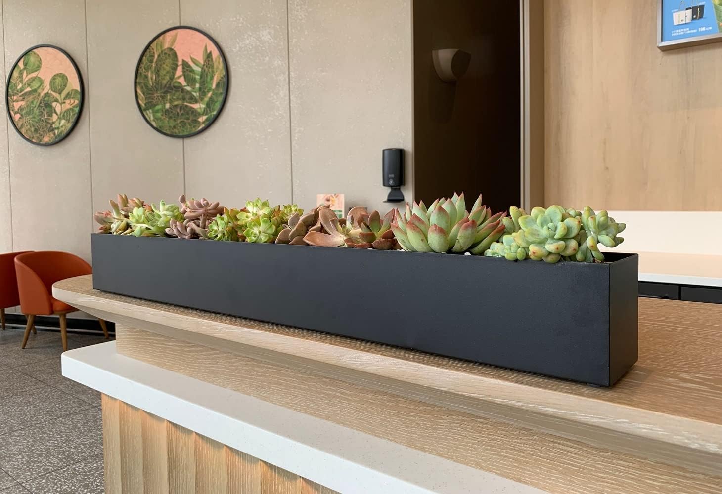 Rectangle Succulent Planter Box - 32" Window Sill Planters - Decorative Indoor/Outdoor Table or Window Boxes Planter - Windowsill Herb (1pc Black)
