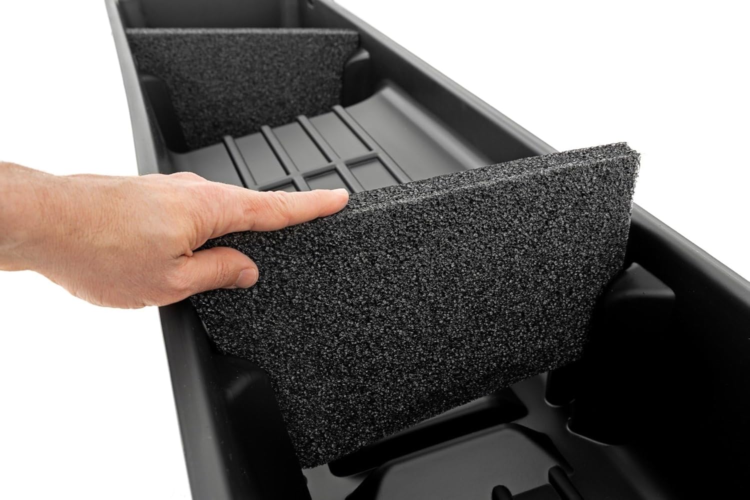 Rough Country Under Seat Storage for Chevy Silverado & GMC Sierra 1500/2500/3500 (1999-2006) Extended Cab - Durable, Anti-Skid Thermoplastic, Custom-Fit Underseat Truck Storage