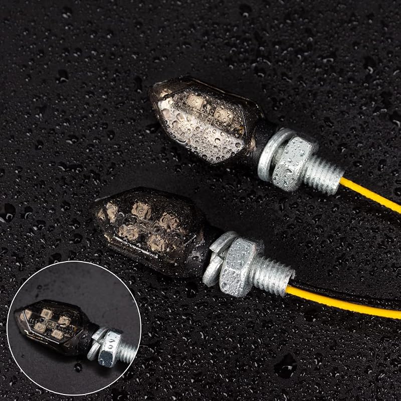 SFONIA Motoros LED Index Szett 4db Mini Irányjelző 12V Vízálló M8 E-Mark Jóváhagyott Univerzális Motorkerékpár Quad Scooter