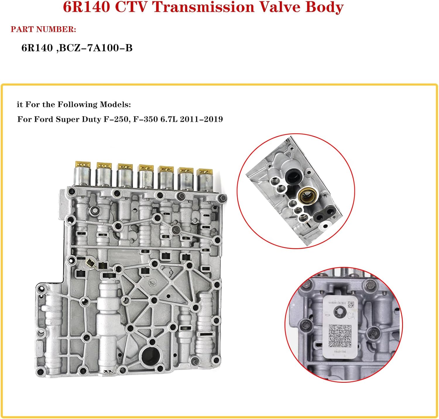 6R140 Transmission Valve Body Compatible with 2011-2019 Ford F250 F350 Super Duty Truck 6.7L Powerstroke #BCZ-7A100-B 6r140 transmission valve