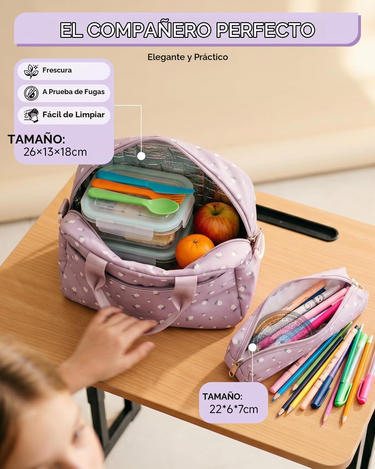 Tanou Mochilas Escolares 3 Piezas para Niñas y Adolescentes de 9 a 16 años