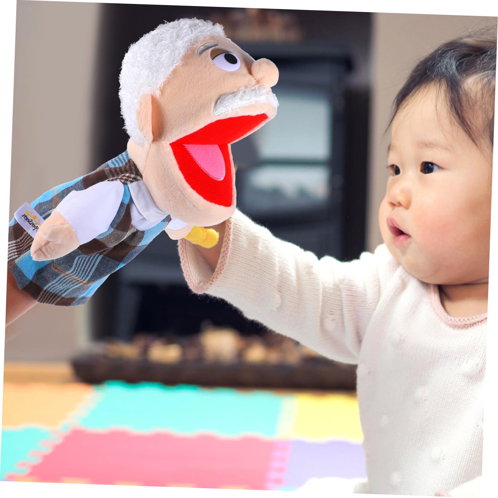 Marionetas de Mano Realistas 2 Piezas de Algodón PP | Abuelo y Abuela, para Niños y Niñas, Juego Educativo E Imaginación, Pack Doble