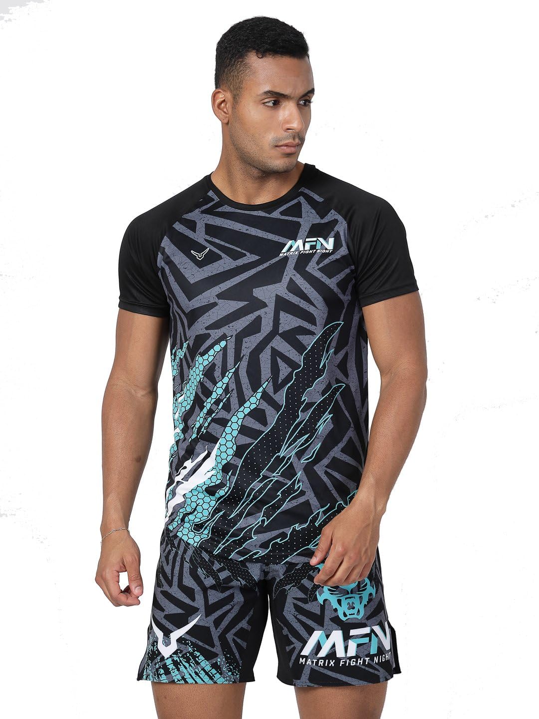 Invincible Male Slim Fit T-Shirt (TE4520MFNBKM_Black Blue-image-7