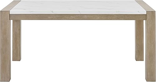 Miniatura 15 de Roundhill Furniture Zelalle - Juego de comedor de 7 piezas, mesa con 6 sillas, acabado cepillado con alambre blanco