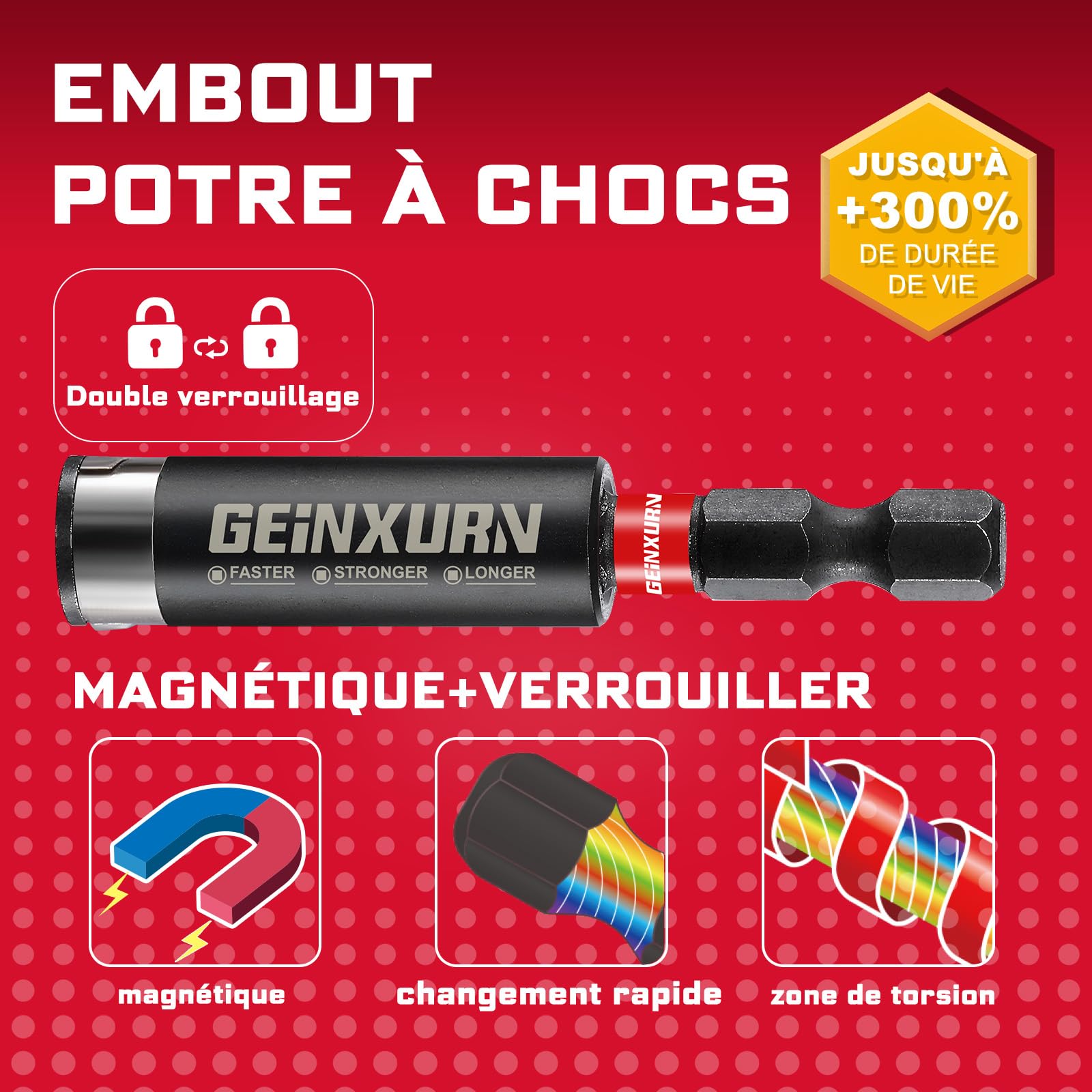 Geinxurn Lot de 99 Embouts de Vissage (Torx, Cruciforme, PZ, Hex, SL), en Acier S2 Magnétique, avec Porte-embout, Adaptateur, Clé à Douille, Embout PH2 avec butée de profondeur avec Boîte de Gris