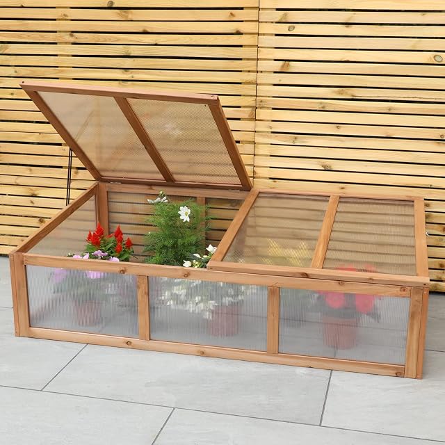 Woodside Outdoor Wooden Plant/Flower/Vegetable Cold Frame Growhouse