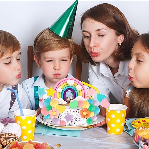 Miniatura 90 de Hooqict 26 piezas de decoraciones de pasteles de los años 80 y 90, decoraciones retro de los años 80 de hip hop con bolas de purpurina para cupcakes