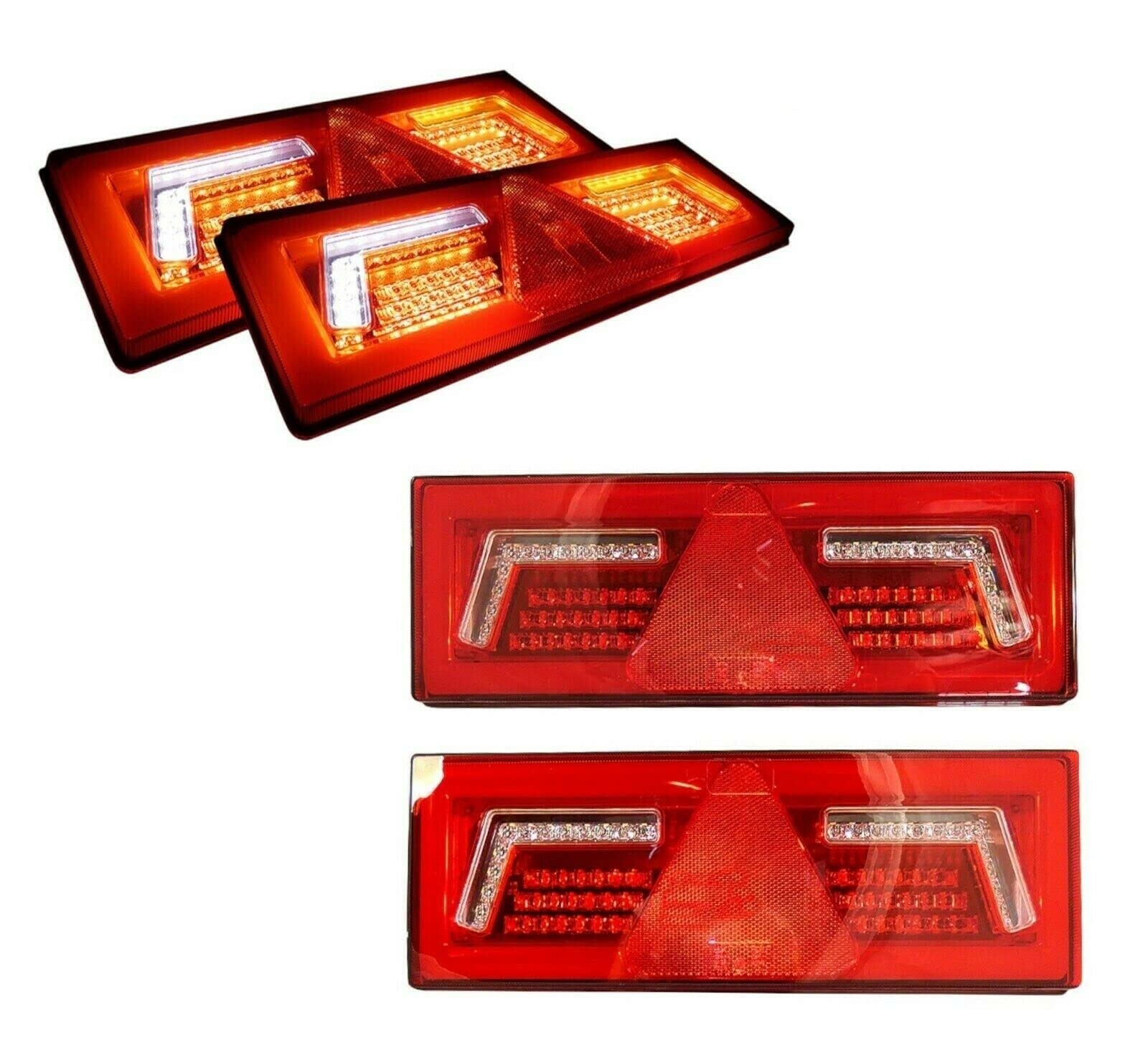 2 Luci Di Posizione Fanali Posteriori LED Sottili 12/24V Freccia Dinamica Per Il Telaio Posteriore Di Camion Rimorchio Furgoni Camper Autobus