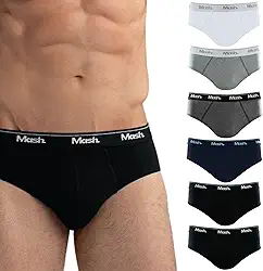 Kit 6 Cuecas Mash Slip Algodão Cotton Hipoalergênica Masculina