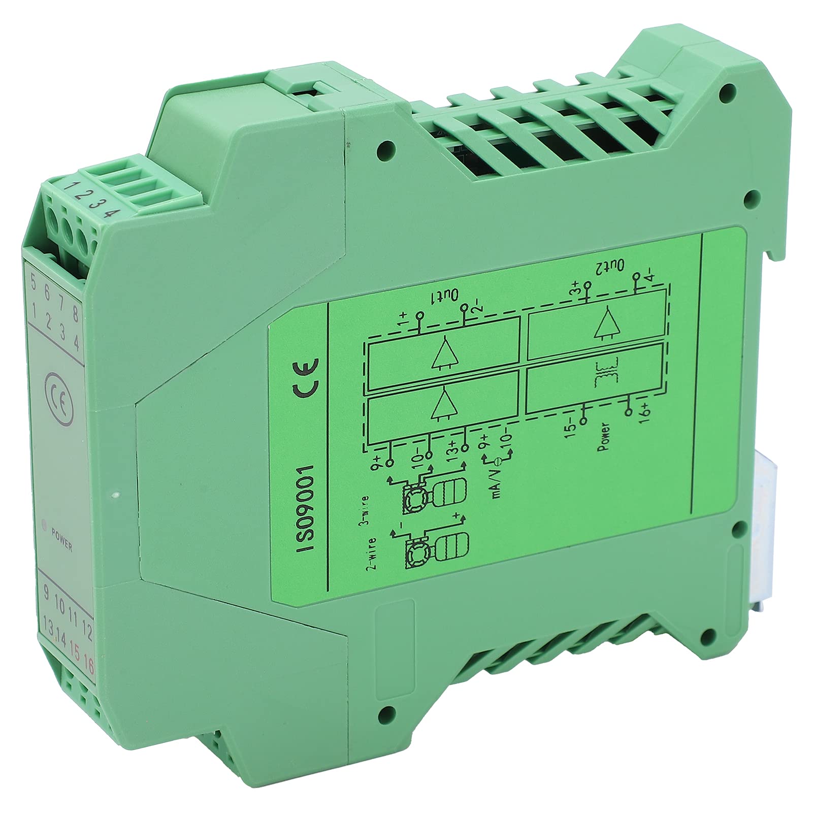 Signalverteiler, 0-5V bis 0-5V DC Signalisolator 1 IN 2 OUT DC24V Stromversorgung für 2- oder 3-Leiter-Transmitter