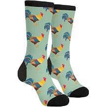 WOAIDY Mens Holiday Novelty Crew Socks, Soft Funny Dress Socks for Him
