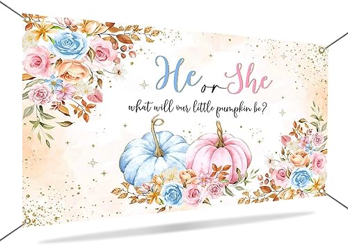 Miniatura 4 de Mocsicka Calabazas de fondo para revelar género de calabaza, calabazas de otoño, decoración de fiesta de revelación de género, decoración de fondo,