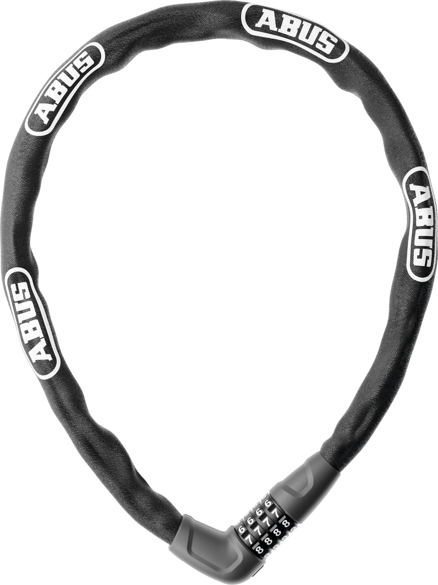 ABUS Antivol Chaîne Steel-O-Chain 5805C, 75 cm, Noir | Antivol vélo à code, chaîne carrée 5 mm, molettes 2 composants, acier spécial