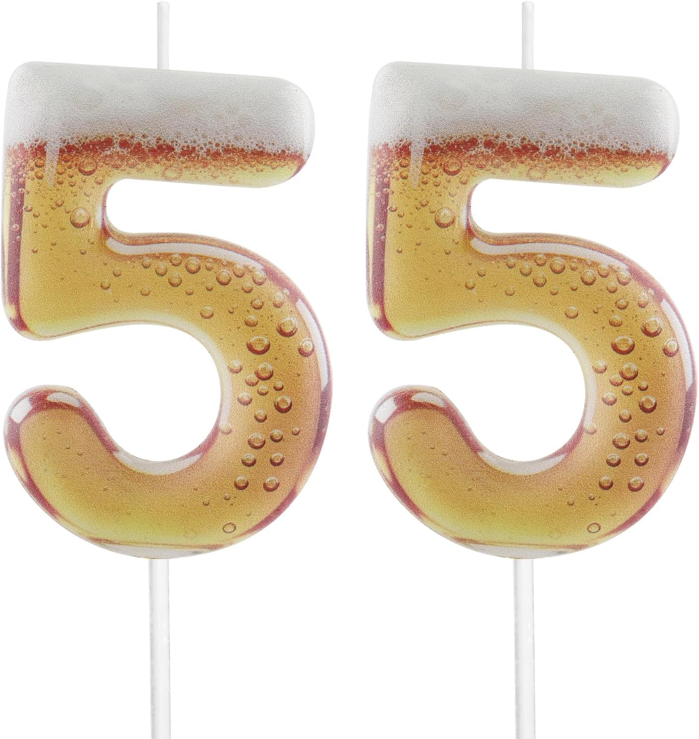 Printed Beer Themed 50th Birthday Candles for Cake, Funny Number 50 Candle for Birthday Decorations, Beer Design Cake Decorations for Women Men Beer Lover Birthday Party Anniversary