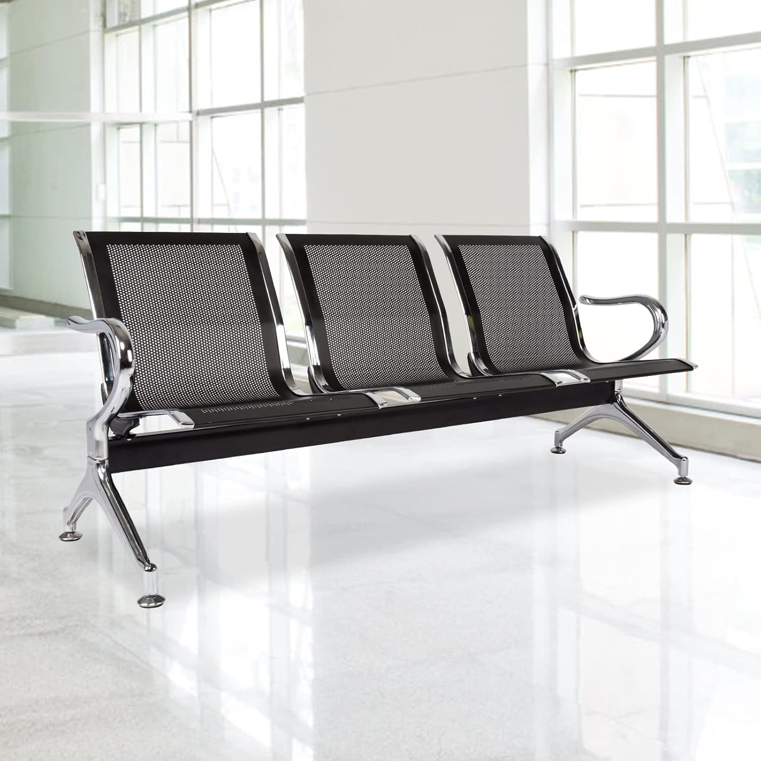 Amazon.com: Sangsan 3-Seat Waiting Room Chair - Airport Reception Bench ...
