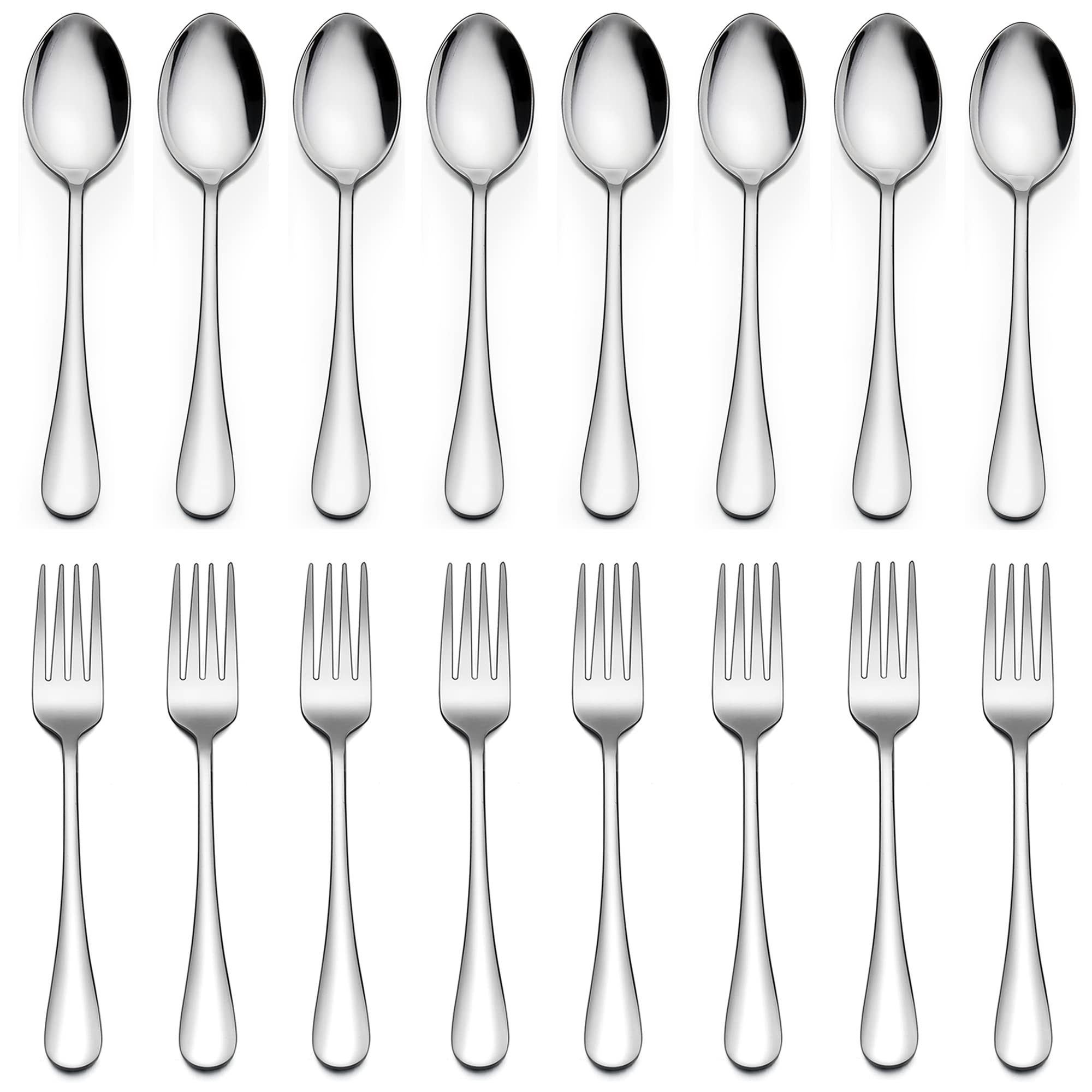LIANYU 12pc Black Forks & Spoons Silverware Set -8