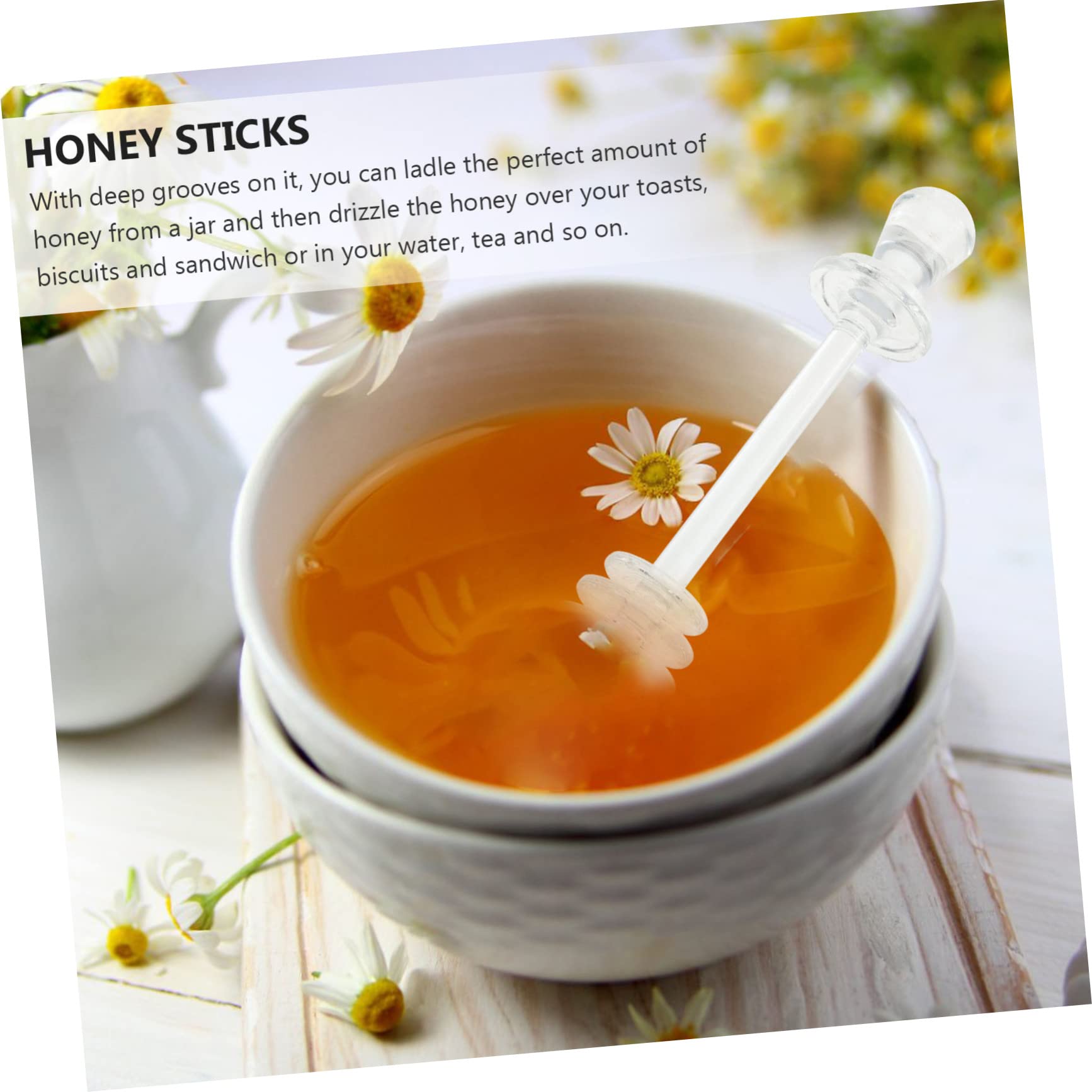 Alipis 2sets Honey Stirring Rods Stick Sticks for Tea Pot Can Do Dispense Stirrers (reusable) 3pcs*2