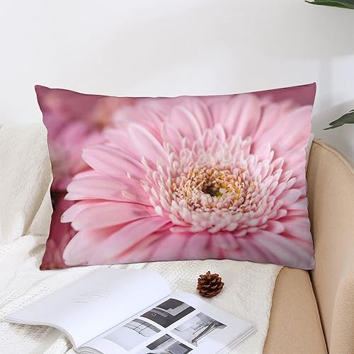 Miniatura 5 de Funda de almohada lumbar rosa con margaritas para exteriores, de 16 x 24 pulgadas, a la moda, con cremallera, diseño de impresión de doble cara para