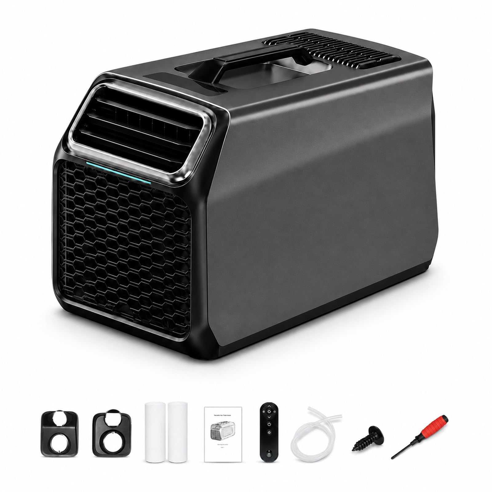 SHUMIAO Portable Air Conditioner 5000 BTU, 1400W Fast Cooling Small AC Unit with Quiet Sleep Mode & Dehumidifier, Mini Tent Air Conditioner for Camping, RV, Travel, Dorm Room, Truck Bed