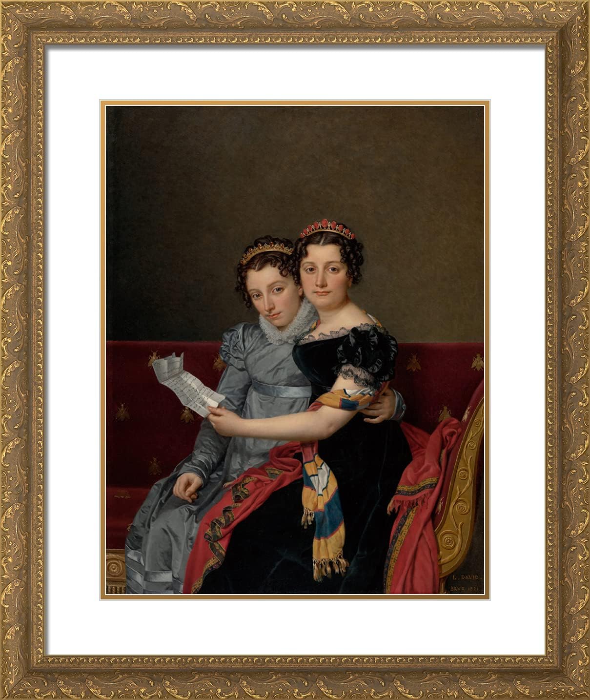 ArtDirect David, Jacques-Louis 20x23 Gold Ornate Framed Art Print with Double Matting Titled: Jane Austen
