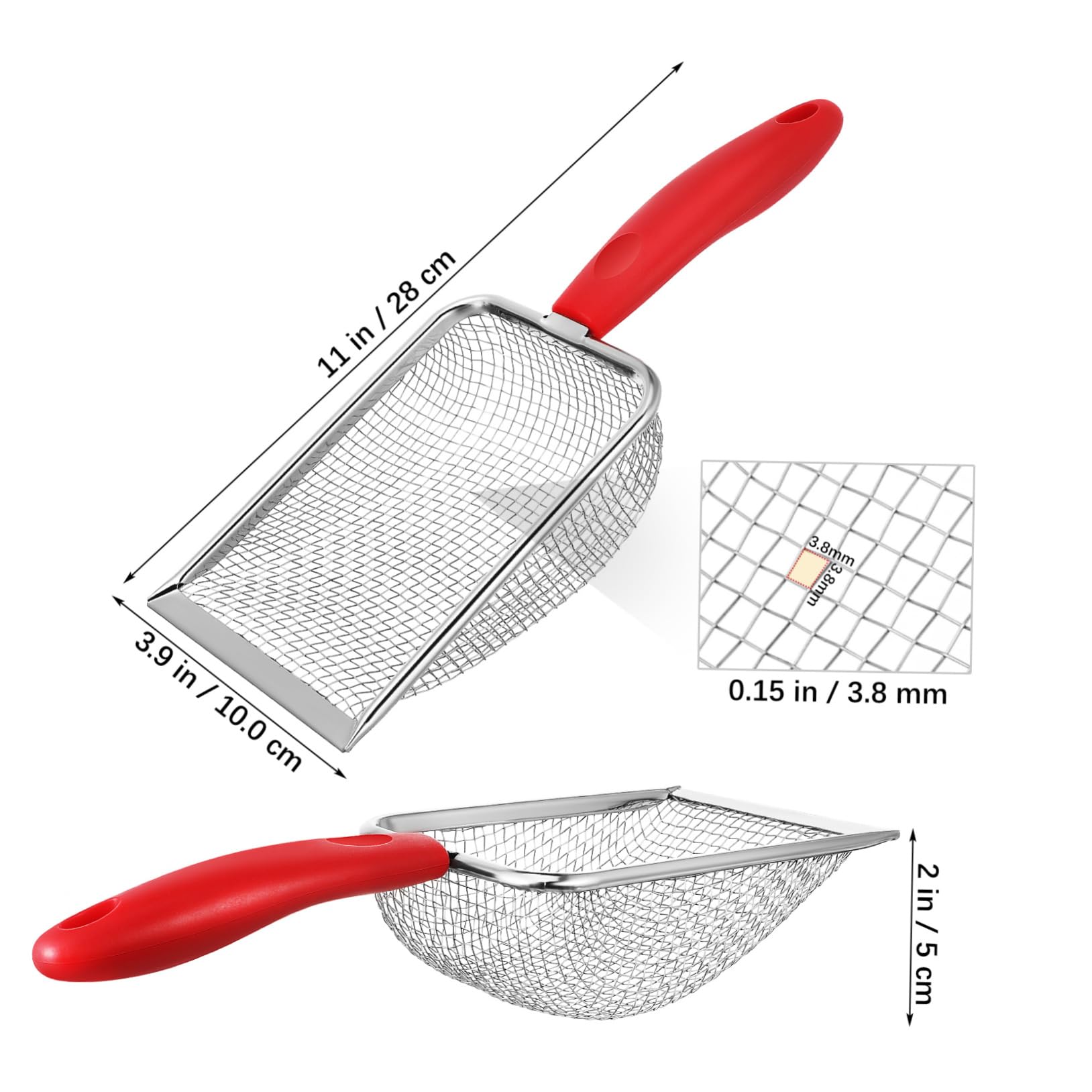 Abaodam Pet Litter Scooper Durable Stainless Steel Mesh Scoop with Ergonomic Handle for Effortless Waste Removal Easy Clean Tool for Cats and Kittens