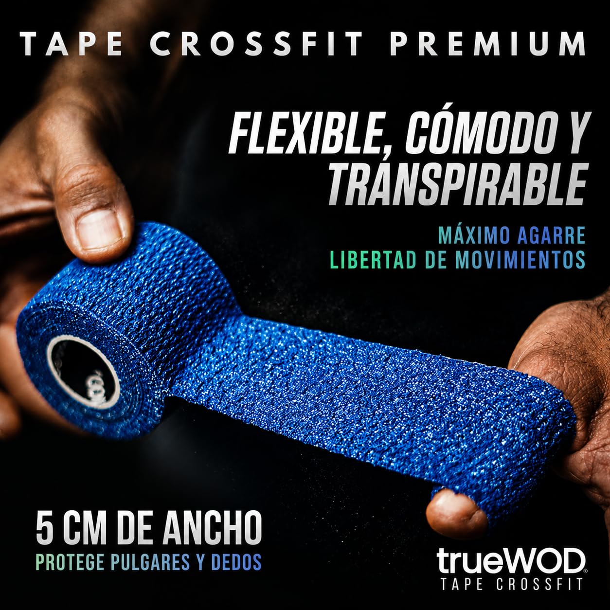 trueWOD Tape Crossfit Dedos Cinta Adhesiva Flexible Hook Grip Tape Athletic Esparadrapo Deportivo Accesorios Crossfit Mujer Hombre Halterofilia - 12 Rollos de 4.5m x 5cm Multicolor
