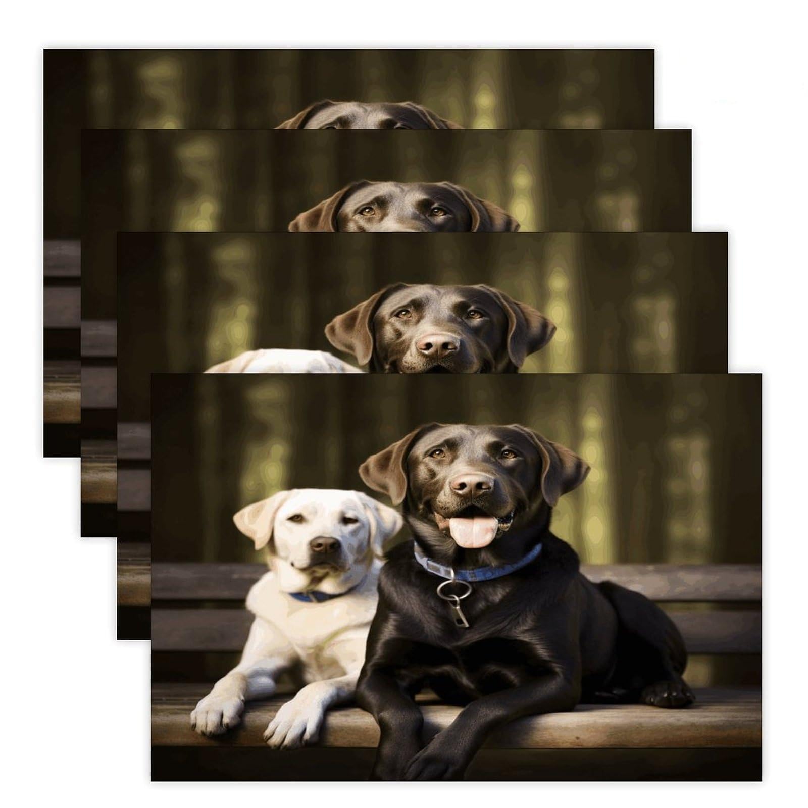 Labrador Placemats Heat-Resistant Washable Place Mats Anti Slip Dining Table Place Mats Wipeable Dining Table Mats Kitchen Decoration Placemats 17.7’’×11.8’’