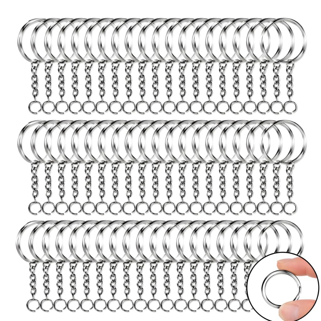 AutokraftZ Metal Split Keychain Ring Parts - 60 Open Jump Rings for Crafting, Key Ring Making, DIY Projects, Art & Craft Accessories - Durable Keychain Rings for Custom Keychains and Jewelry Creations-picture-11