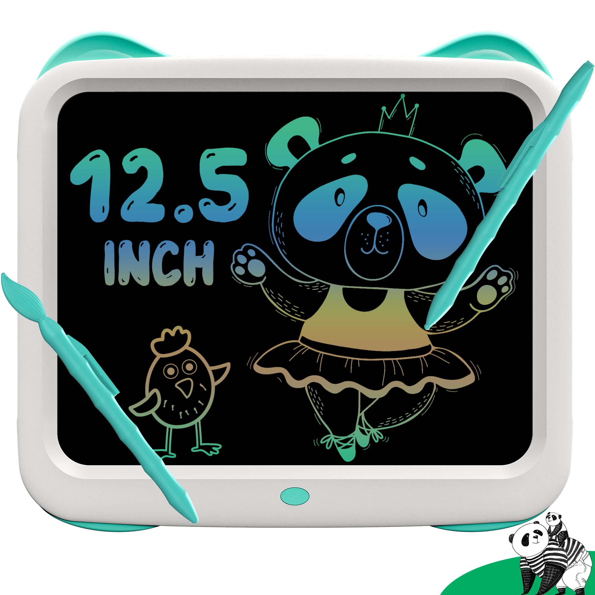 GIGART 12.5" Panda LCD Writing Tablet for Kids, Drawing Board with Lock Switch, Eye Protection, 120,000+ Times Writing & Drawing