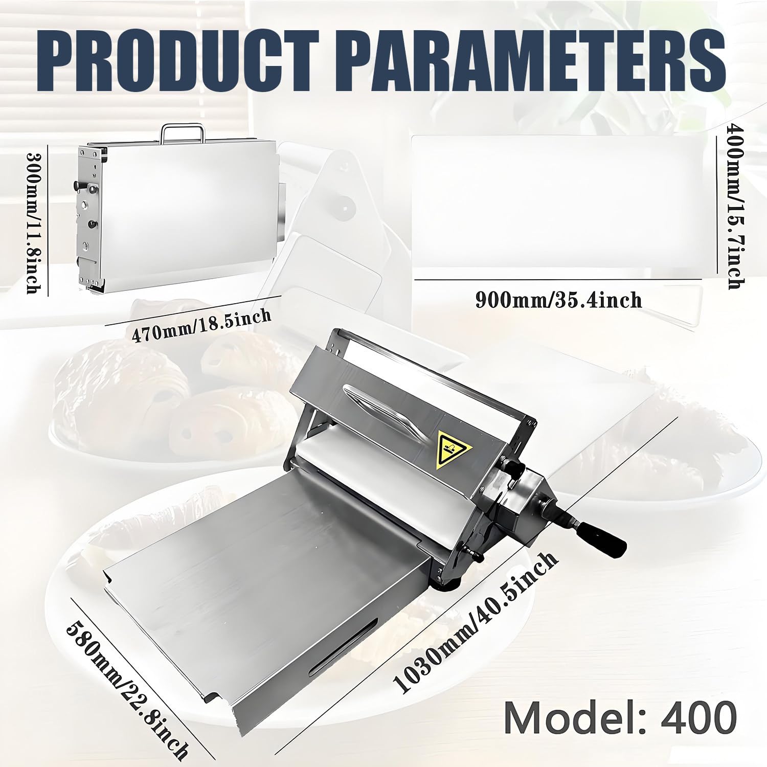 Sfogliatrice manuale per impasto, rullo pieghevole compatto in acciaio inox, spessore regolabile per cottura, attrezzatura da cucina, cottura domestica, grado professionale