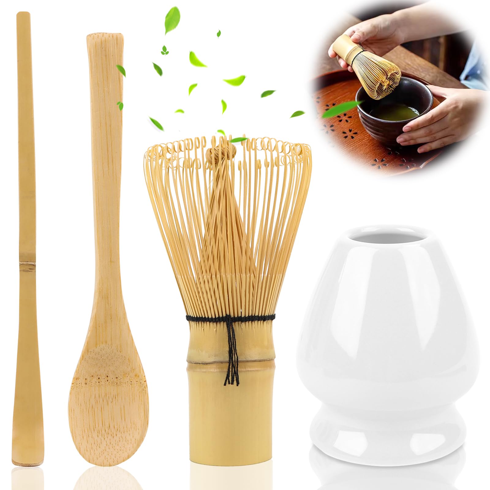 Fouet à Matcha En Plastique – Portable, Démontable, Lavable Au Lave-vaisselle, Vert Ou Noir, 12,5 Cm