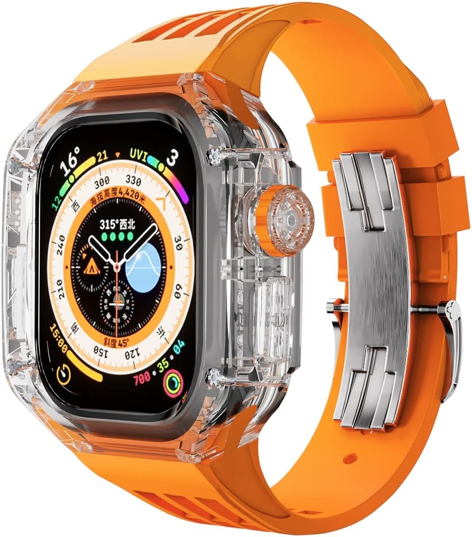 Modification Kit，For Apple Watch Ultra Band 49mm Transparent Clear Jelly Protective Cover Bumper Case Mod Sport Watch Strap