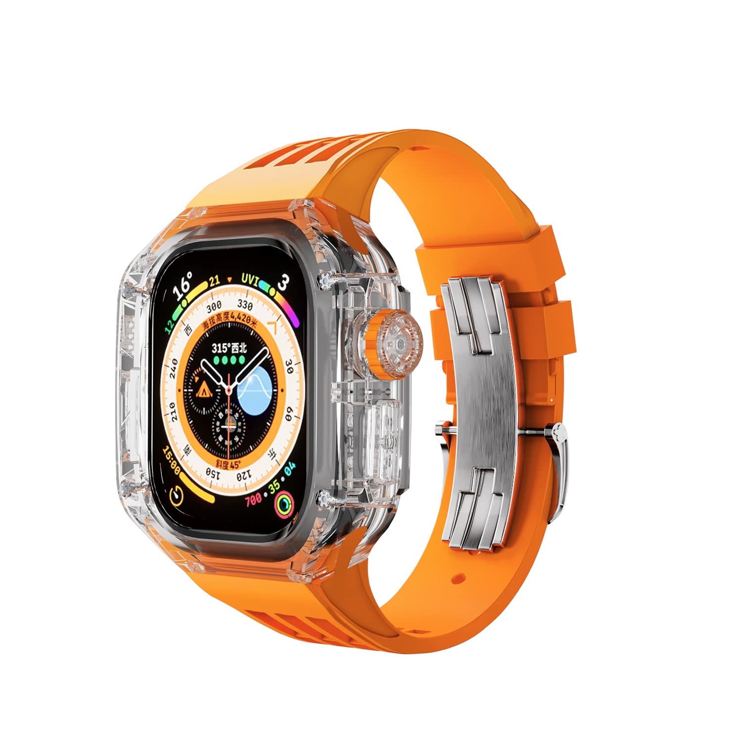 Kit modification luxe Apple Watch Ultra boîtier transparent chic - 8
