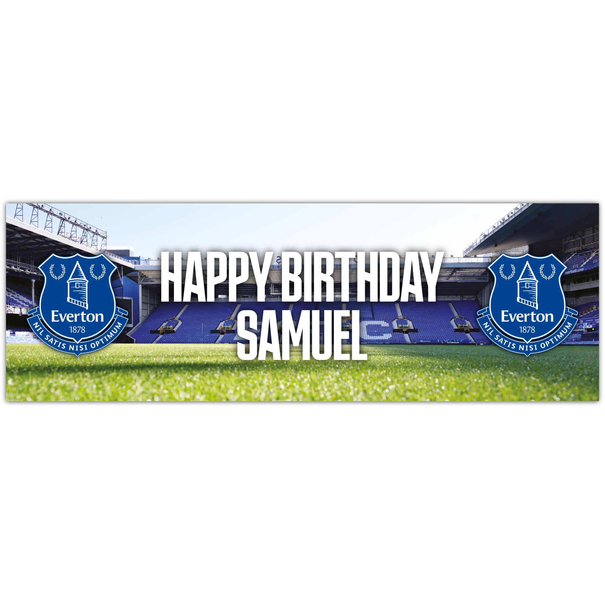 Everton Birthday - Personalised Football Banner Wall Sticker (90cm width x 30cm height)